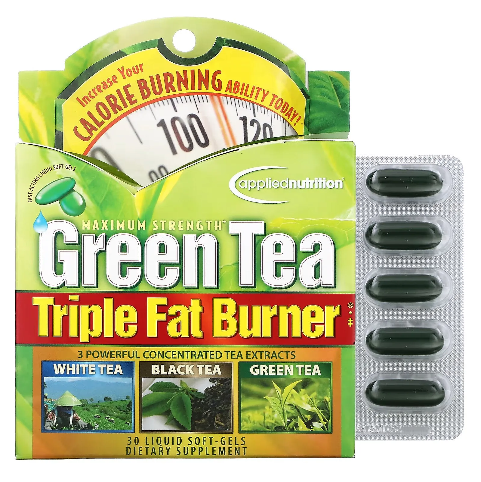 Applied Nutrition, Green Tea Fat Burner, Triple Action 30 liquid softgels