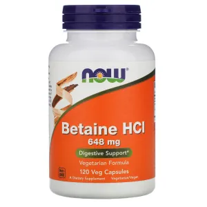 Betaine Hydrochloride NOW Foods 648 mg, 120 capsules