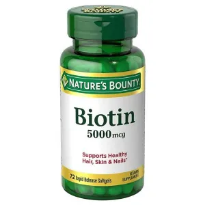 Biotin 5000 mcg Rapid Release Softgels by Nature's Bounty, 72 Count