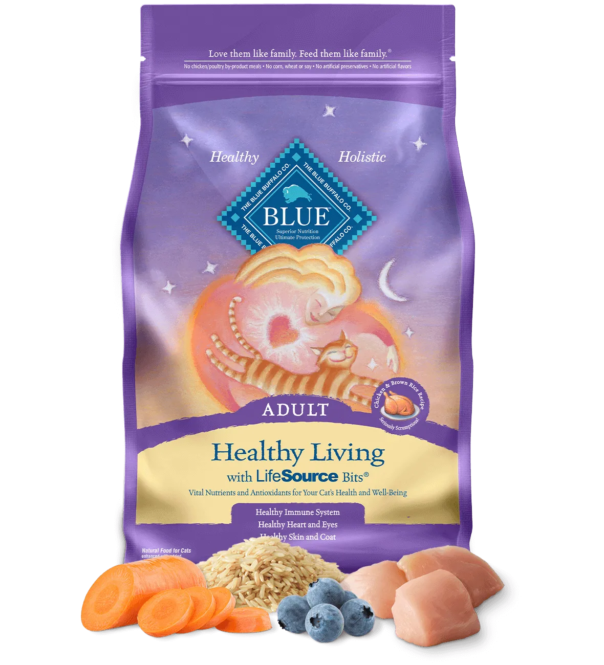 BLUE™ Healthy Living Adult Cats Chicken and Brown Rice Recipe