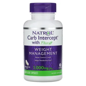 Carb Intercept with Natrol Phase 2 Carb Regulator, 500 mg, 60 capsules