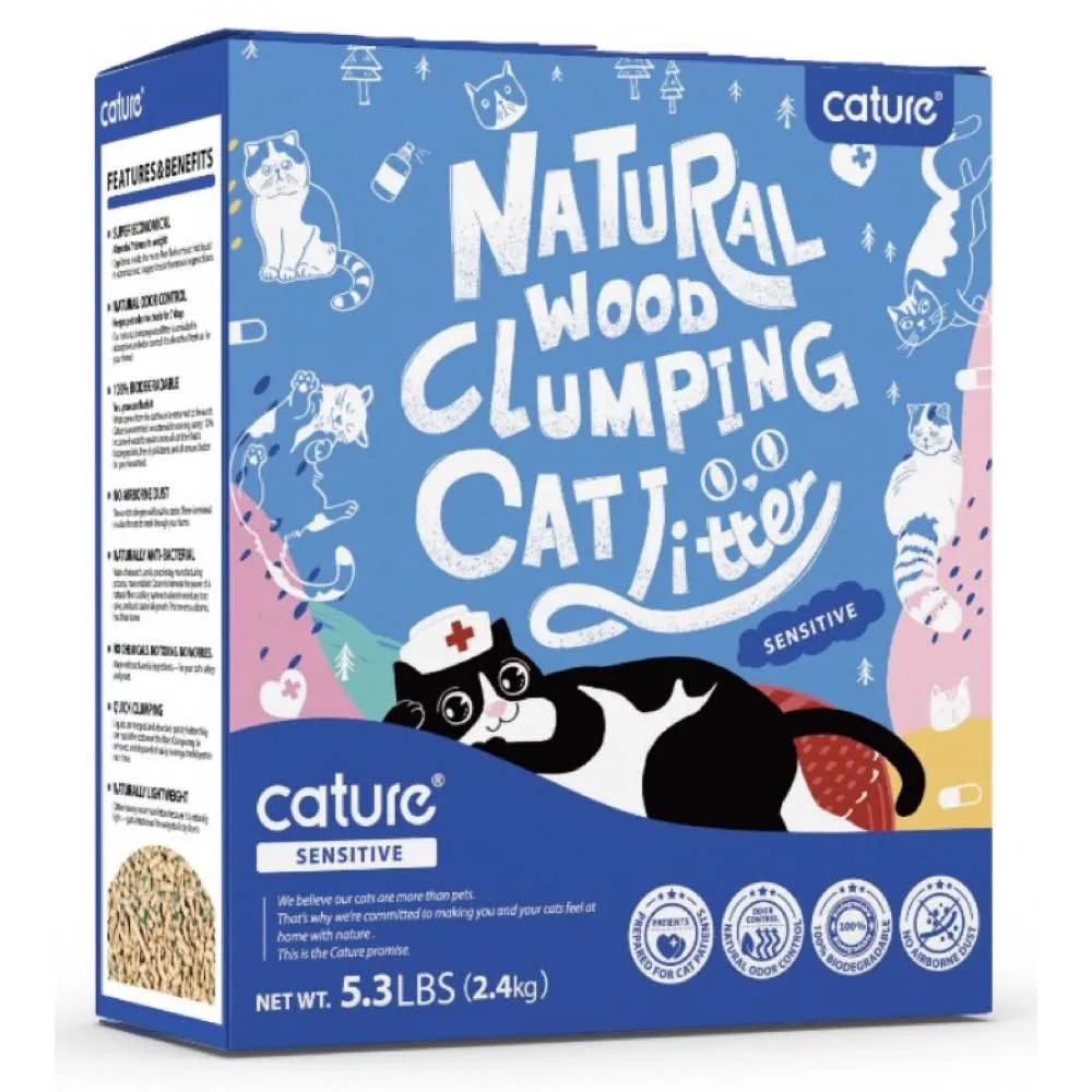 Cature Sensitive Natural Wood Clumping Cat Litter 6L (2.4kg)