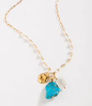 Chan Luu Organic Turquoise Stone Necklace