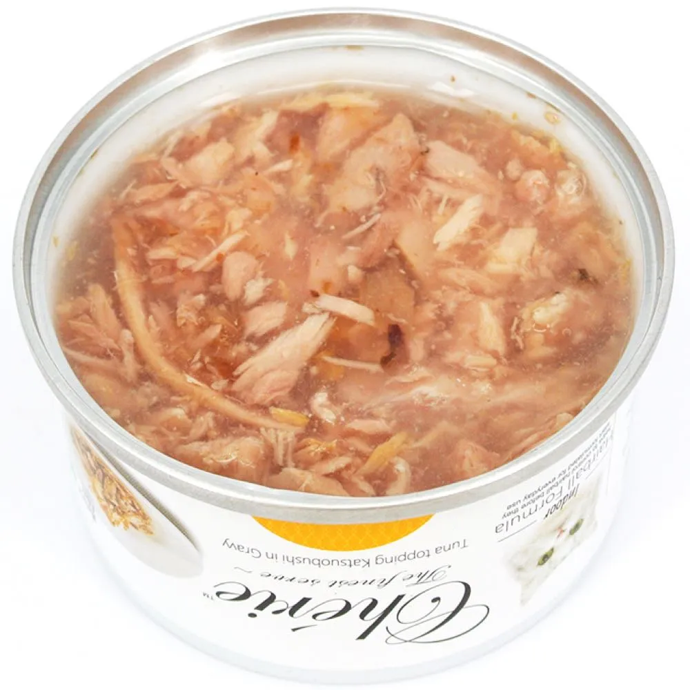 Cherie Hairball Formula Tuna Topping Katsuobushi In Gravy Canned Cat Food 80g