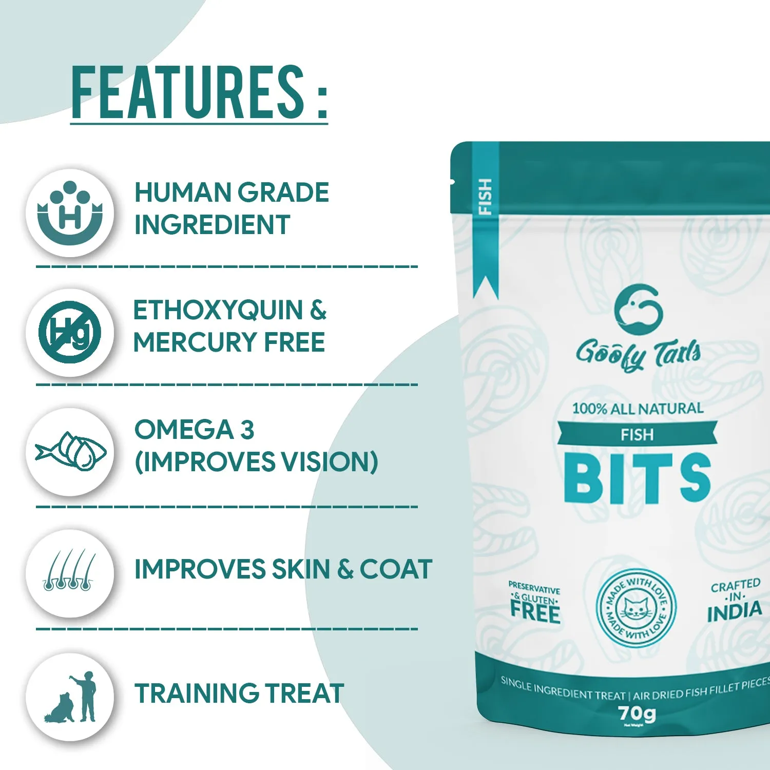 Combo Of Freeze Dried Shrimp   Fish Bits Treats for Cats and Kittens