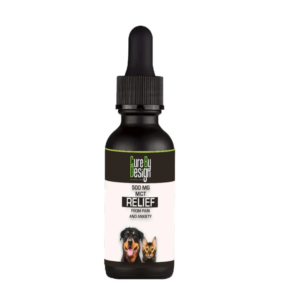 Cure By Design Hemp Oil with 500mg CBD (MCT) for Dogs and Cats