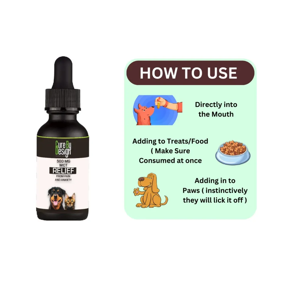 Cure By Design Hemp Oil with 500mg CBD (MCT) for Dogs and Cats