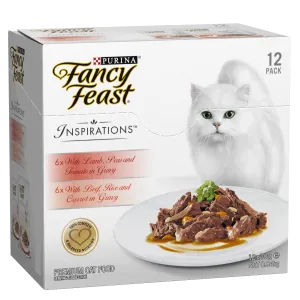 Fancy Feast Inspirations Beef And Lamb Adult Wet Cat Food 70g x 12