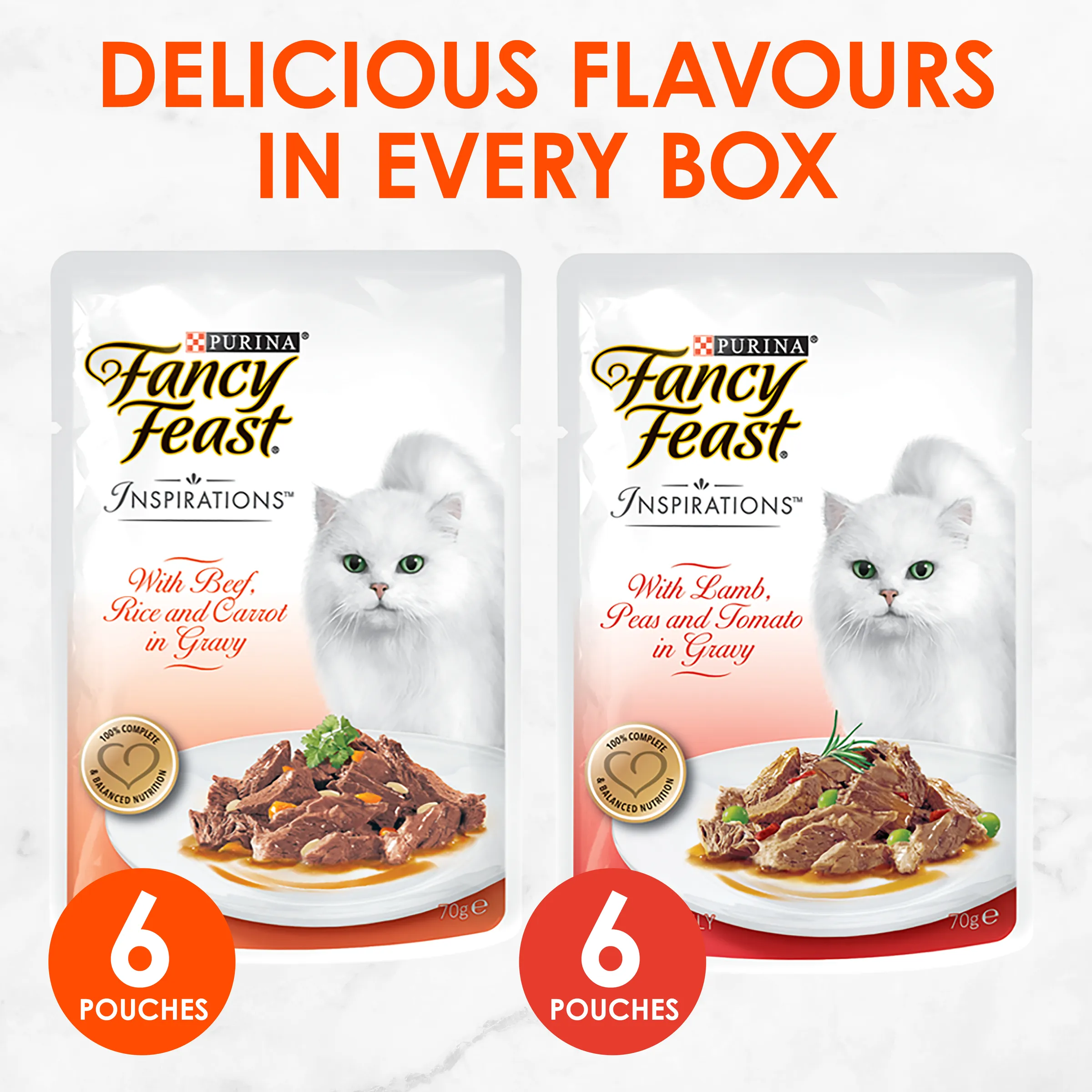 Fancy Feast Inspirations Beef And Lamb Adult Wet Cat Food 70g x 12