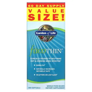 Garden of Life, Fuco  Thin, Non-Stimulant Natural Fat Burner 180 soft gelatin capsules