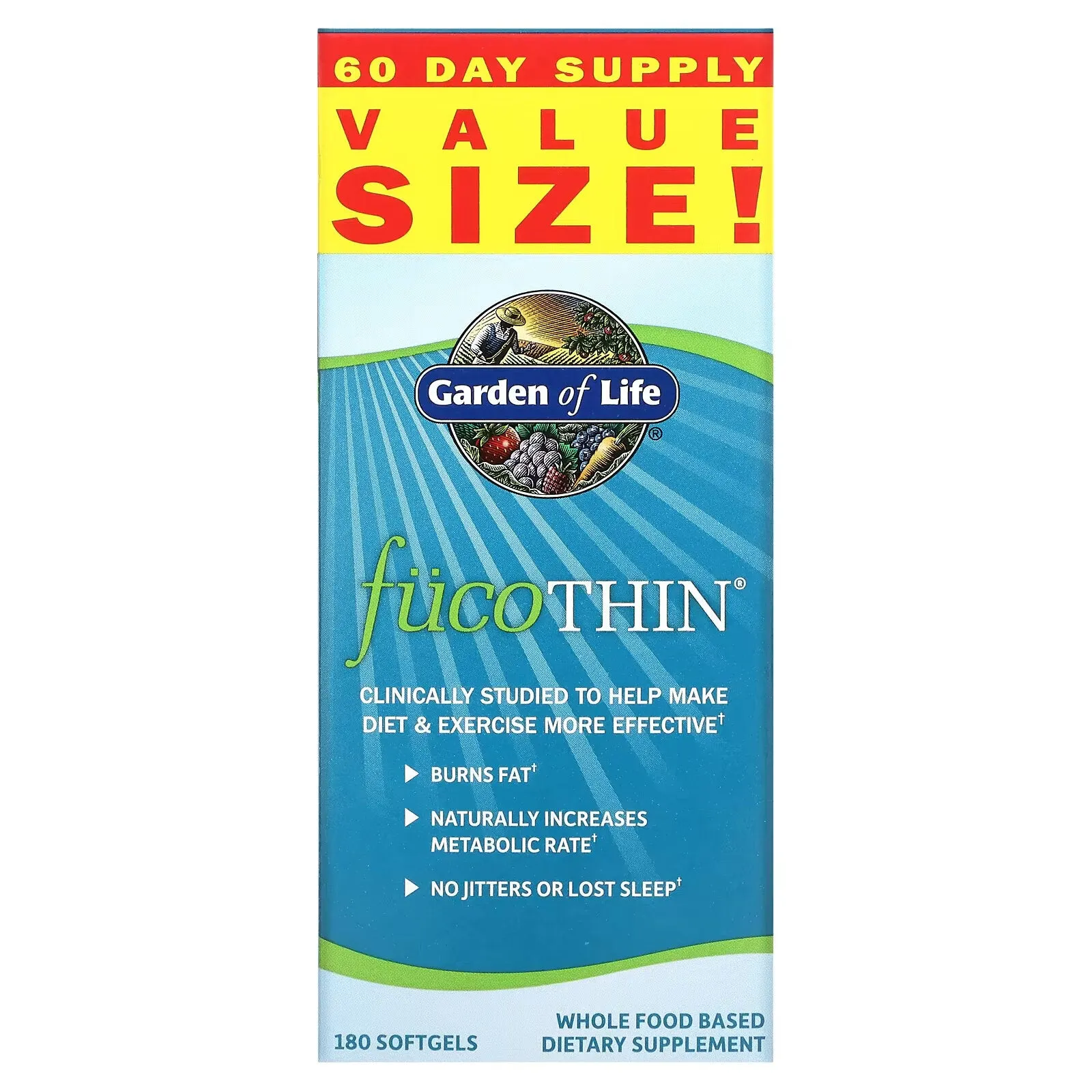 Garden of Life, Fuco  Thin, Non-Stimulant Natural Fat Burner 180 soft gelatin capsules