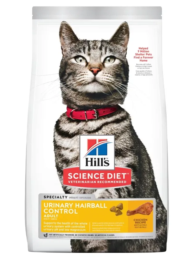 Hill's Science Diet Adult Urinary Hairball Control Chicken Dry Cat Food