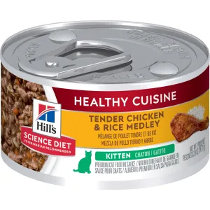 Hill's Science Diet Kitten Healthy Cuisine Chicken & Rice Medley Canned Cat Food 79g x 24