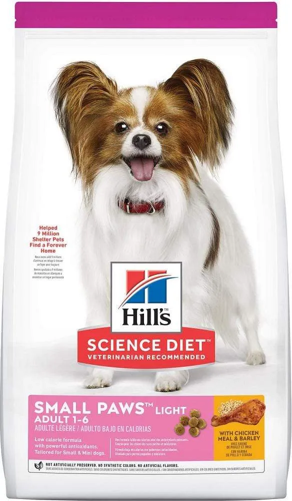 Hill's Science Diet Small Paws Adult Light Chicken Meal & Barley Recipe Dry Dog Food