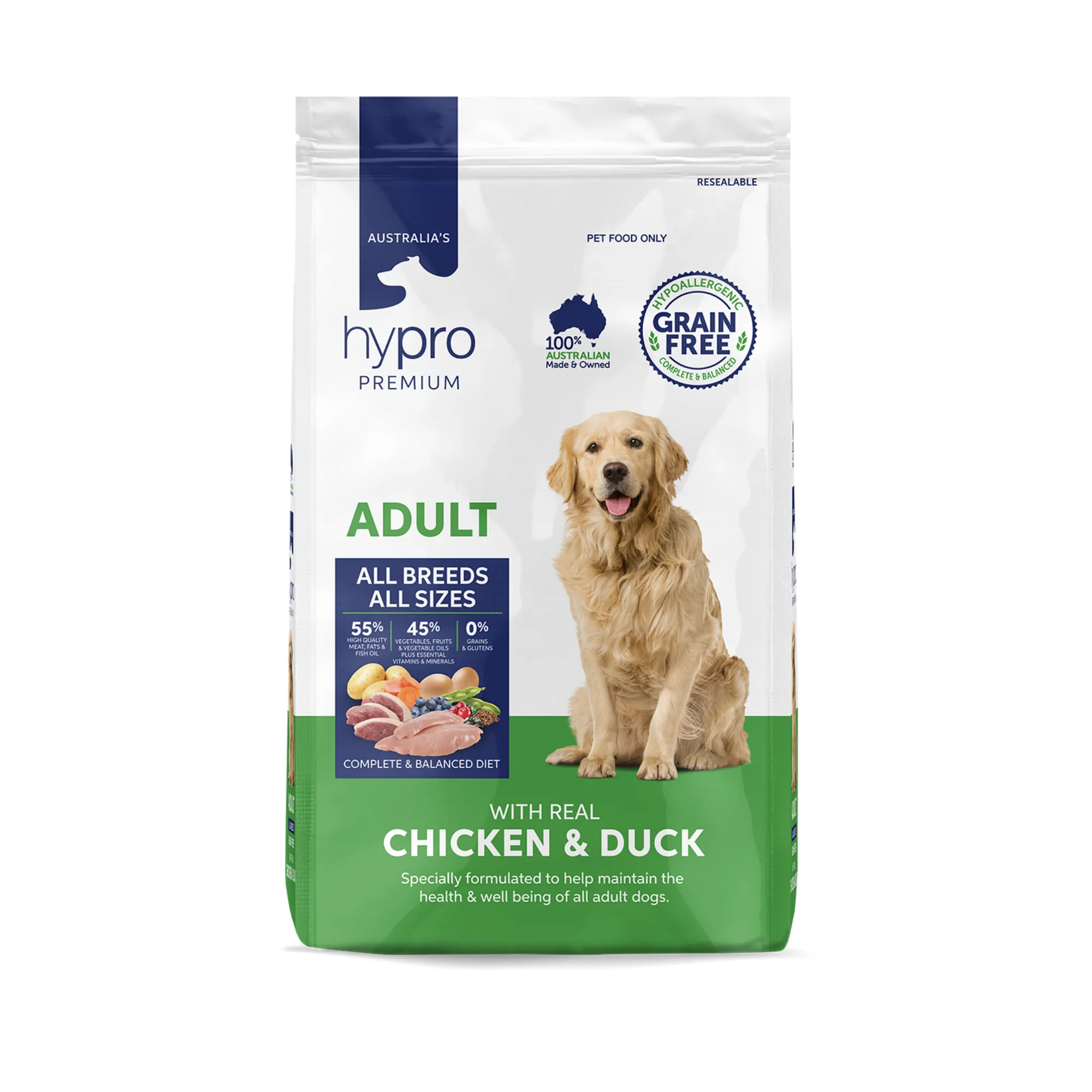 Hypro Premium Grain Free Adult Chicken & Duck Dry Dog Food