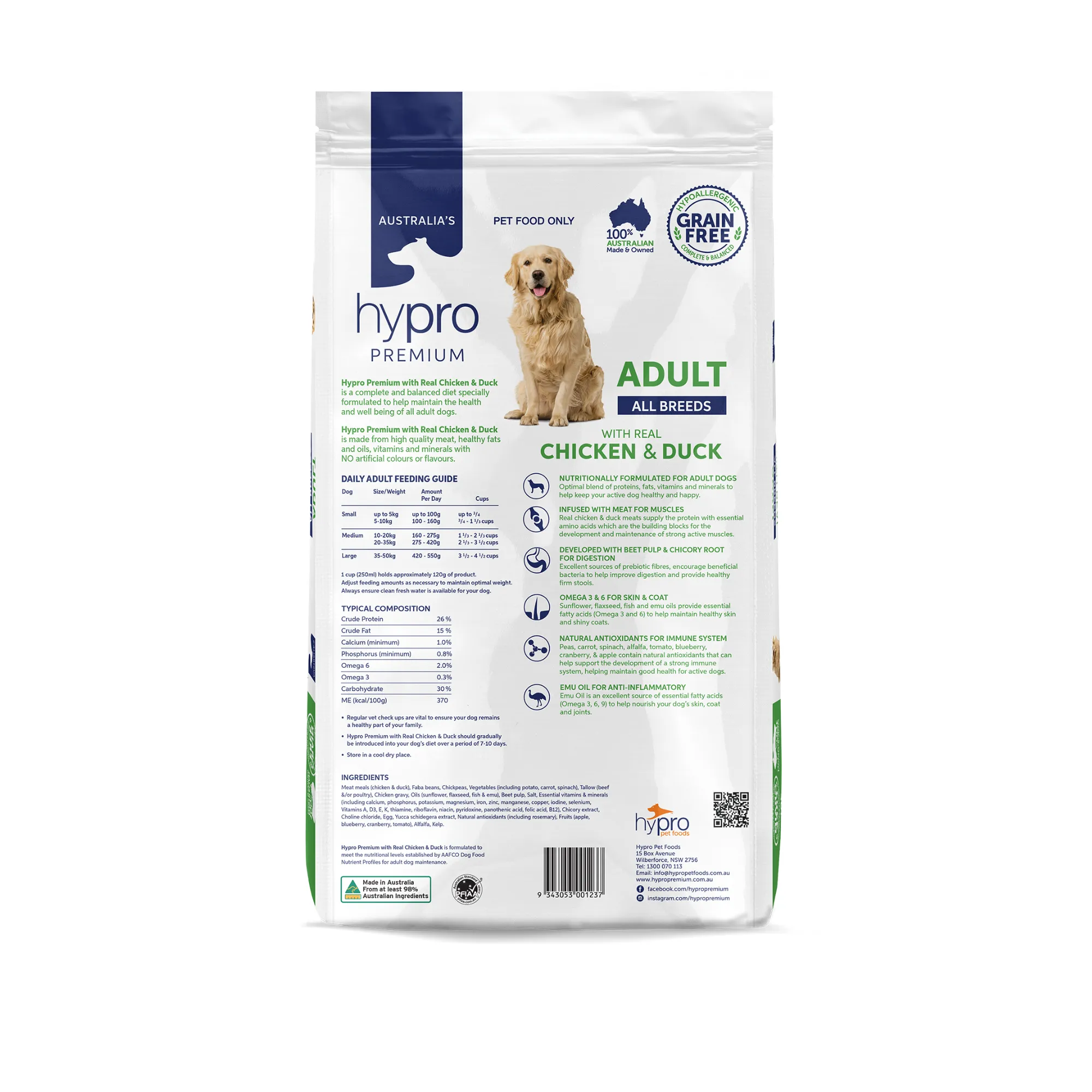 Hypro Premium Grain Free Adult Chicken & Duck Dry Dog Food