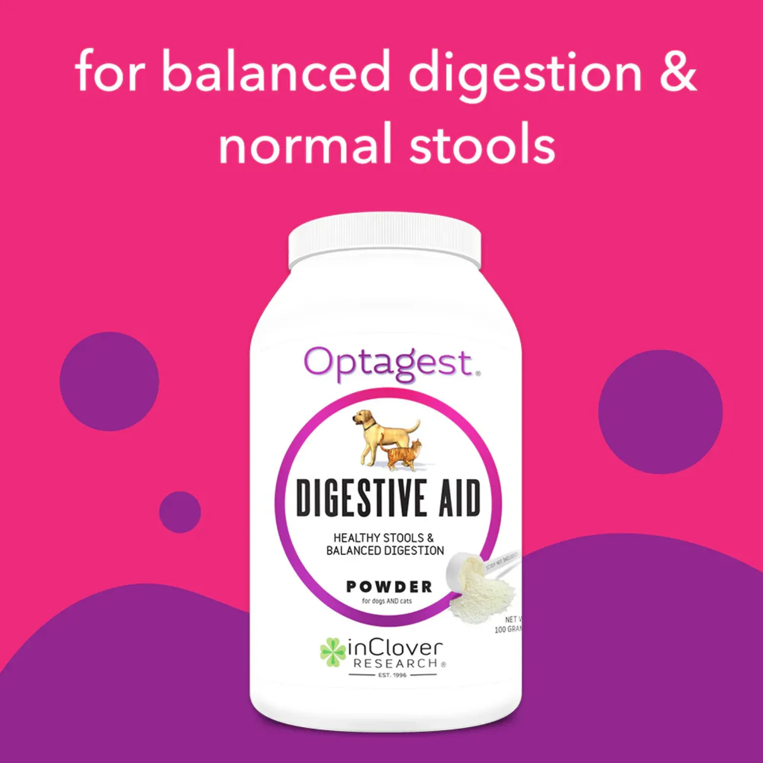 InClover Optagest Plant Based Prebiotics & Digestive Enzymes for Dogs & Cats