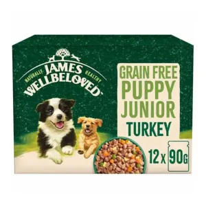 James Wellbeloved 90g GF Puppy Pouch Grain Free Turkey (12 PK)