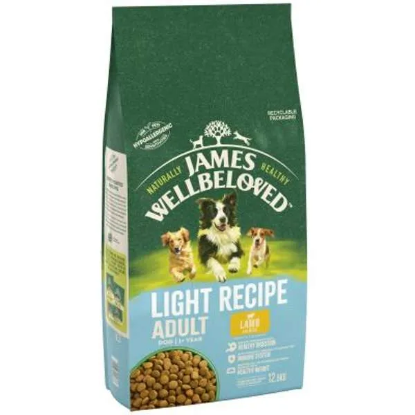 James Wellbeloved Lamb & Rice Light Kibble 12.5kg