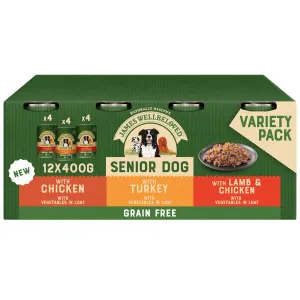 James Wellbeloved Senior Dog Can Variety Grain Free 12 x 400g