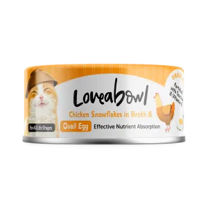 Loveabowl Cat Wet Food Chicken Snowflakes & Quail Egg in Broth 70g