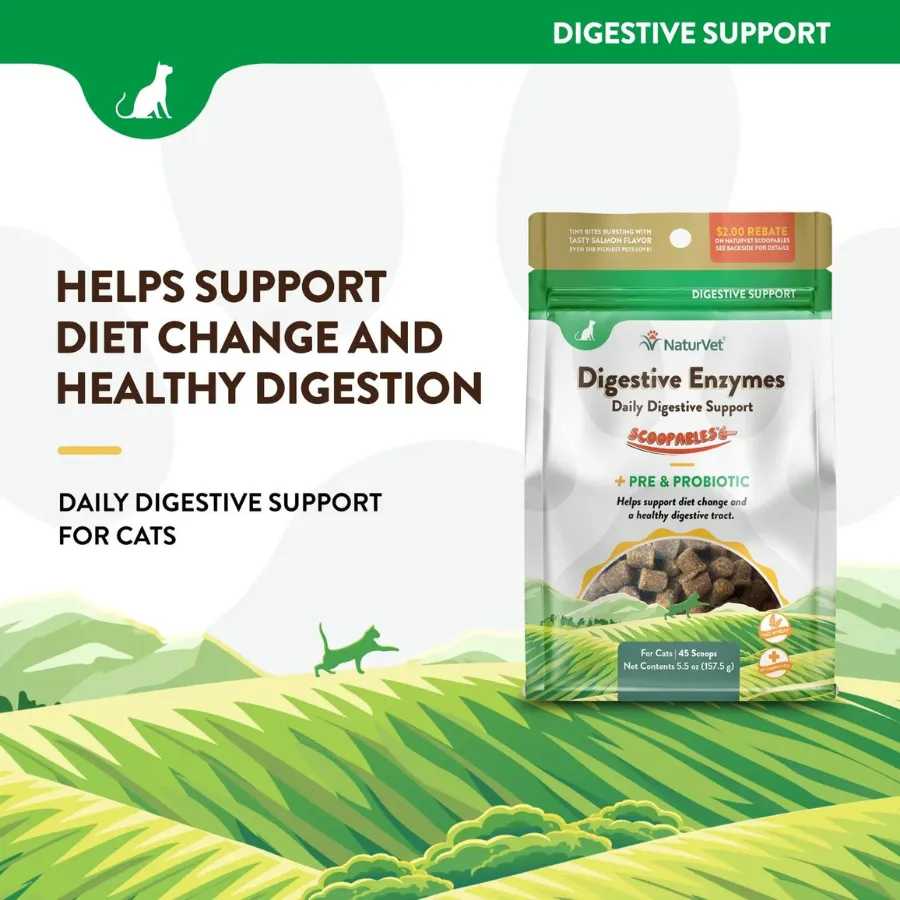 NaturVet Scoopables Digestive Cat Chews 5.5 oz