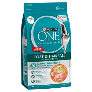 Purina ONE Coat And Hairball With Chicken Adult Dry Cat Food 1.4kg