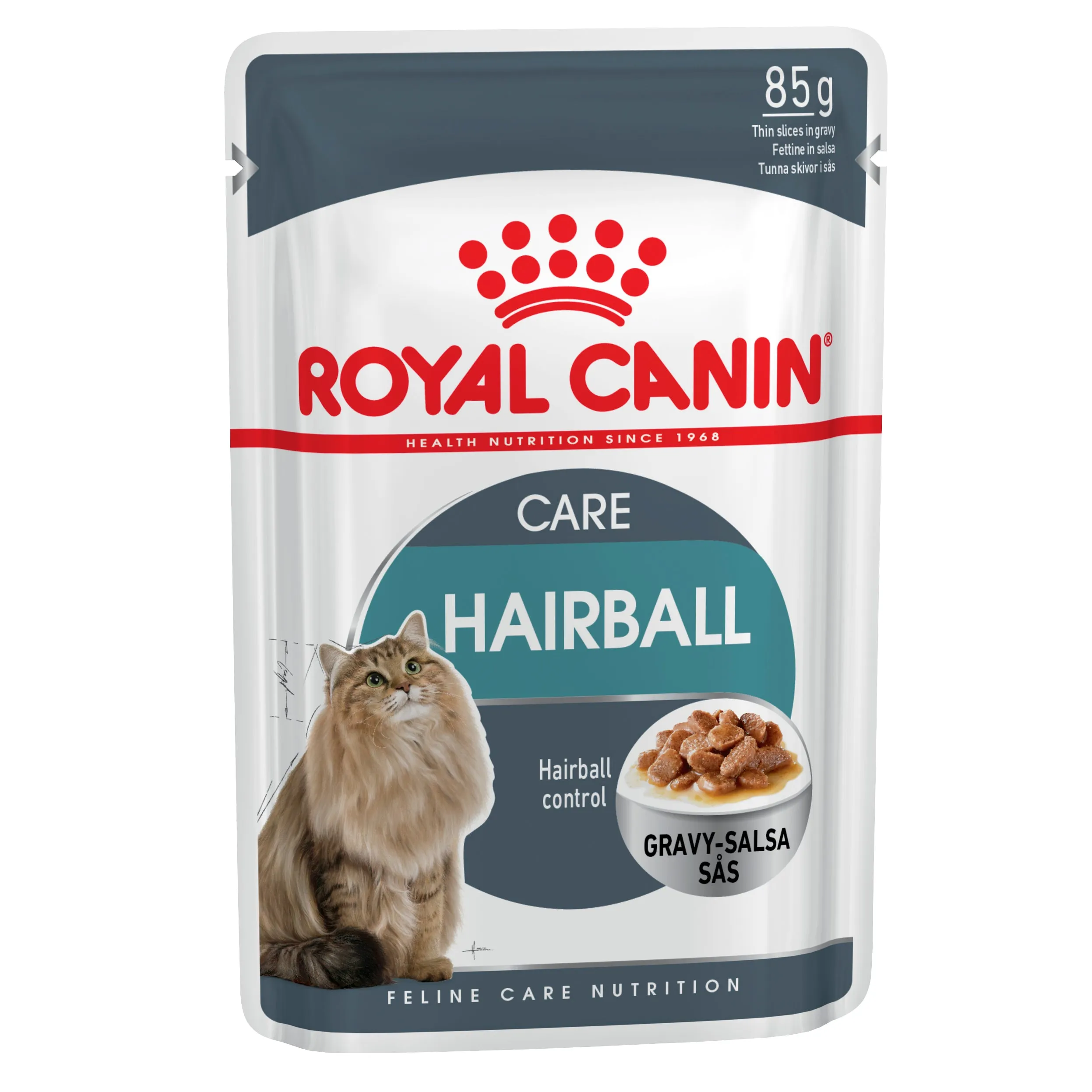 Royal Canin Hairball Care With Gravy Adult Wet Cat Food Pouches 85g x 12